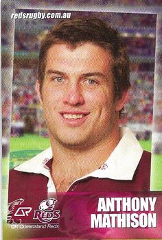 2006 Queensland Reds Official Player Cards #NNO Anthony Mathison Front